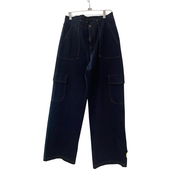 Wild Fable Navy Blue Wide-Leg Cargo Pants – Size M - Picture 2 of 9